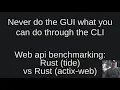 Web api benchmarking Rust tide vs Rust actix-web