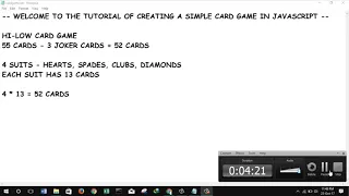 creating a basic card game in javascript