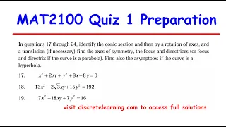 Mastering Conic Sections Quiz Prep Analytic Geometry MAT2100