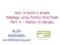 Build Web App With Python And Flask Part 4 - Deploy to Heroku