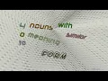 form - 5 nouns which are synonyms to form sentence examples