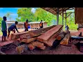 Download Lagu BRUTAL AND CRAZY! See how a sawmill operator saws a 6-meter-long durian log.