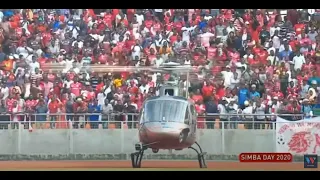 DIAMOND PLATNUMZ ATUA NA HELICOPTER UWANJA WA MKAPA SIMBA DAY 