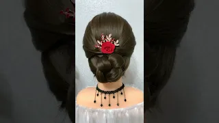 Very Beautiful Low Bun Hairstyle With Braids For Any Party 