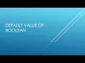 default value of boolean