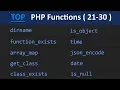 Top 100 PHP Functions 21 - 30 Learn PHP