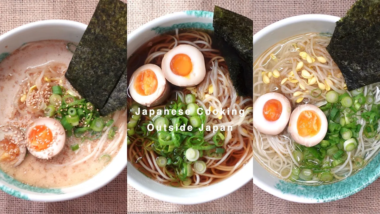 3 Easy Ramen Soup Recipes 🍜 + Japanese seasoned eggs