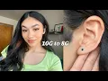 ear stretching pt 3 10g to 8g