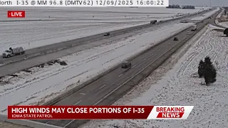 Iowa weather Interstate 35 may be closed overnight due to blizzard conditions