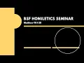 Homiletics Seminar BSF Matthew 19