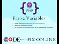 Part 02 PHP Variables