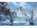Snowy Mountain Paint with Kevin Hill artist oil painting