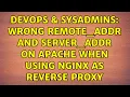 DevOps SysAdmins Wrong REMOTE - ADDR and SERVER