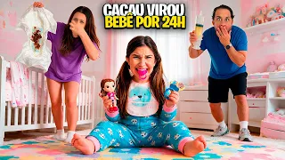 VIREI BEBÊ POR 24 HORAS E ME ARREPENDI! *o pior aconteceu 