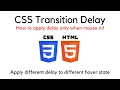 How to Apply CSS Transition Delay ONLY when mouse-in during hover - HTML CSS