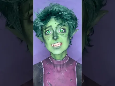 Turning Myself into Beast Boy from Teen Titans💚 #makeuptransformation #creativemakeup #sfx