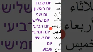نطق أيام الأسبوع باللغة العبرية 