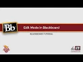 Blackboard Edit mode in Blackboard