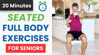 20 Min Full Body Seated Chair Exercises For Seniors Elderly Older Adults and Beginners