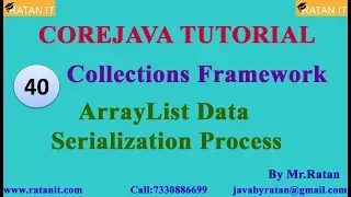 Core java Collections Framework -40 ArrayList Data Serialization By Ratan sir