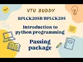 Introduction to Python Programming Passing Package VTU Buddy