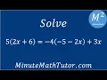 Solve 5 2x 6 -4 -5-2x 3x
