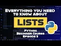 Simple List Methods Ep 5 Learn Python Noob to Pro