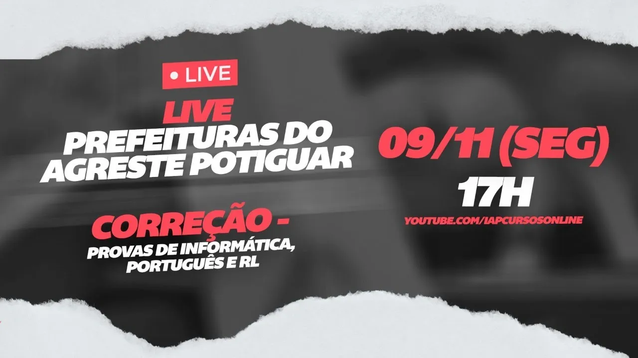 Live - Correção da Prova - Prefeituras do Agreste Potiguar (Português, Informática e RL)