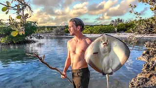 Primitive Stingray Hunt-Catch-Cook *WARNING GRAPHIC* (No Talking/ASMR)