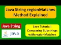 Java String regionMatches method example Java Tutorial