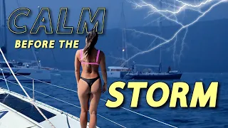 SEEKING SHELTER on SAILBOAT amidst LIGHTNING, THUNDER & DRAGGING BOATS… + SAILING ASMR – Ep 158