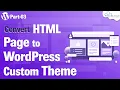 How to Display an Html Page in WordPress Custom Theme WordPress Theme Development