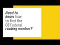 How to Find the OE Federal Routing Number