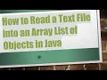 How to Read a Text File into an Array List of Objects in Java