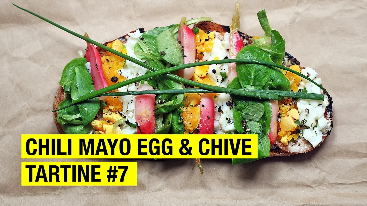 $1.42 Tartine with Chili Mayo Egg & Chive