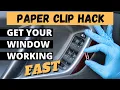 How to fix a stuck car window window wont go up Paper clip hack