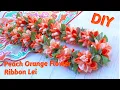 How To Make This Beautiful Peach Orange Plumeria Petal Hawaiian Flower Ribbon Lei