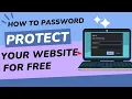 How To Password Protect Your Website For Free - htaccess and htpasswd