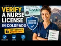How to verify a nurse license in Colorado
