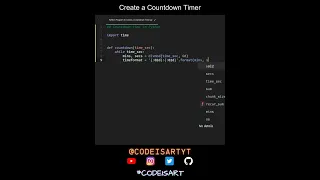 Create a Countdown Timer in Python Python Examples Python Coding Tutorial Python Interview