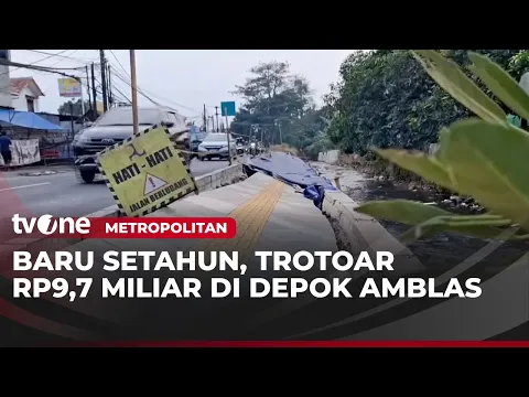 Baru 1 Tahun Dibangun, Trotoar di Sawangan Ambles