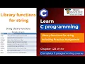 Library functions for string Learn C C Programming Tutorial Lecture 25