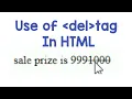 Delete tag in HTML HTML tutorial HTML for begginers