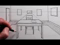 How to Draw a Table in a Room in One-Point Perspective Narrated