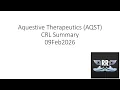 Lagu Aquestive Therapeutics AQST CRL Summary 09Feb2026