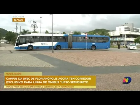 UFSC tem corredor exclusivo para ônibus a partir desta segunda-feira em Florianópolis