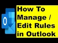 How to Manage Rules in Outlook - Edit Existing Rules in Outlook