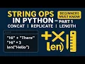 Python String Operations Part 1 Concatenation Replication Length Explained for Beginners