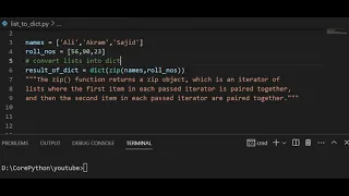 write a python program to convert two lists into a dictionary Interview Question