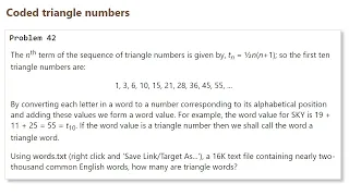 Project Euler Problem 42